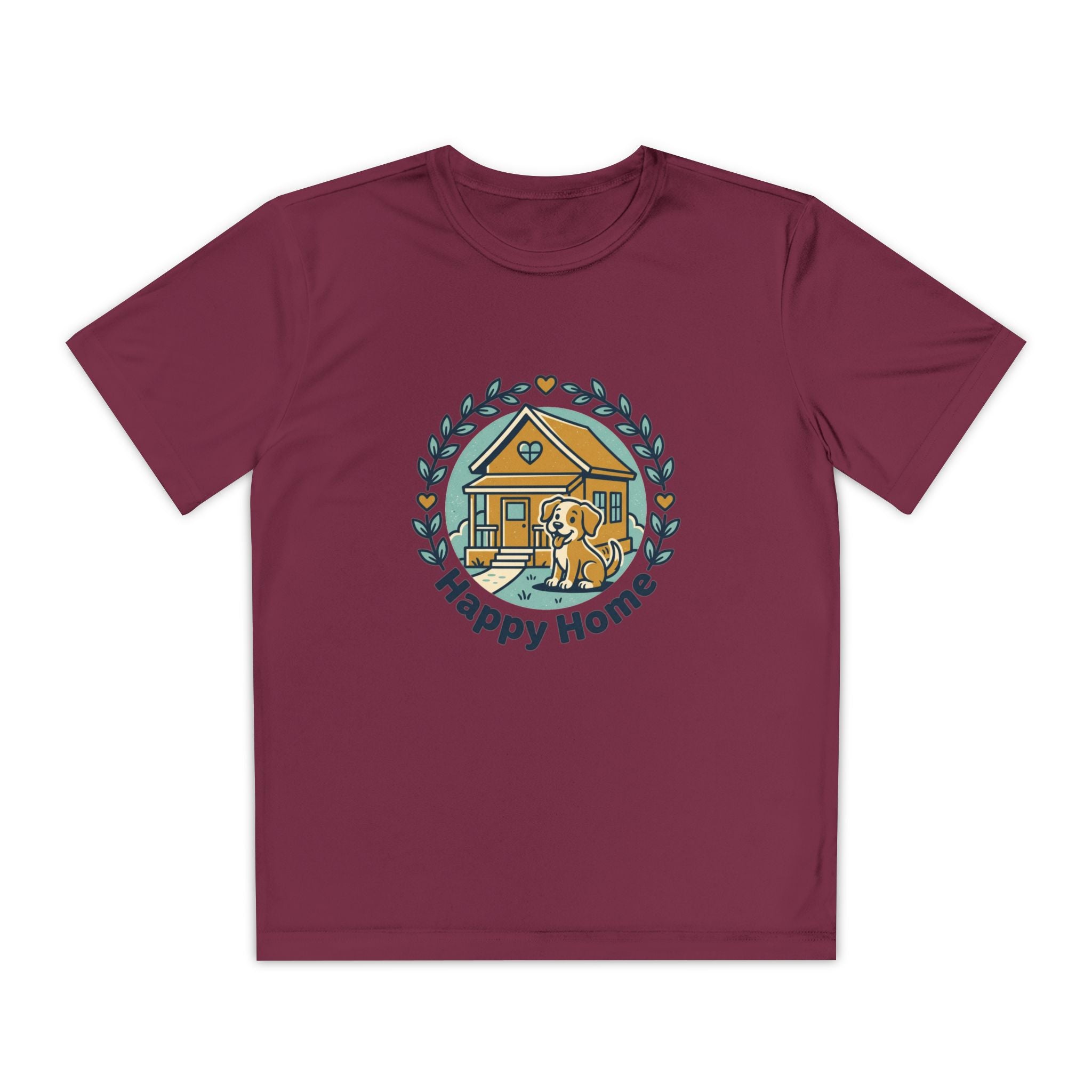 Rescue Squad Youth Tee — "Happy Home" Puppy Firefighter Kids Shirt