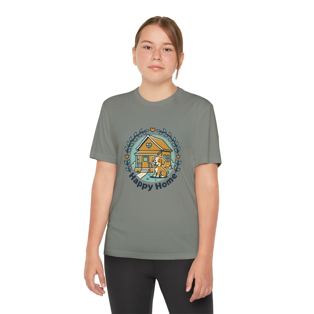 Rescue Squad Youth Tee — "Happy Home" Puppy Firefighter Kids Shirt