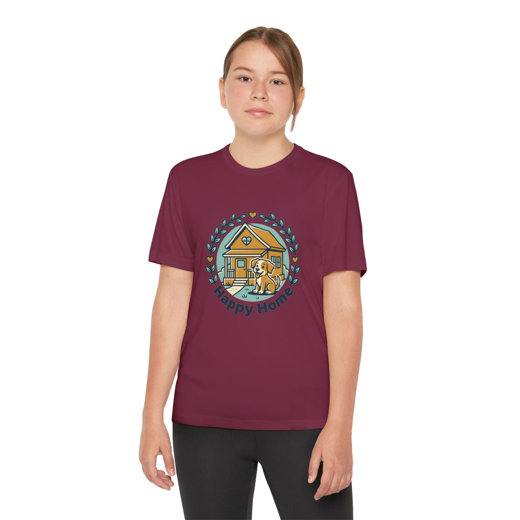 Rescue Squad Youth Tee — "Happy Home" Puppy Firefighter Kids Shirt
