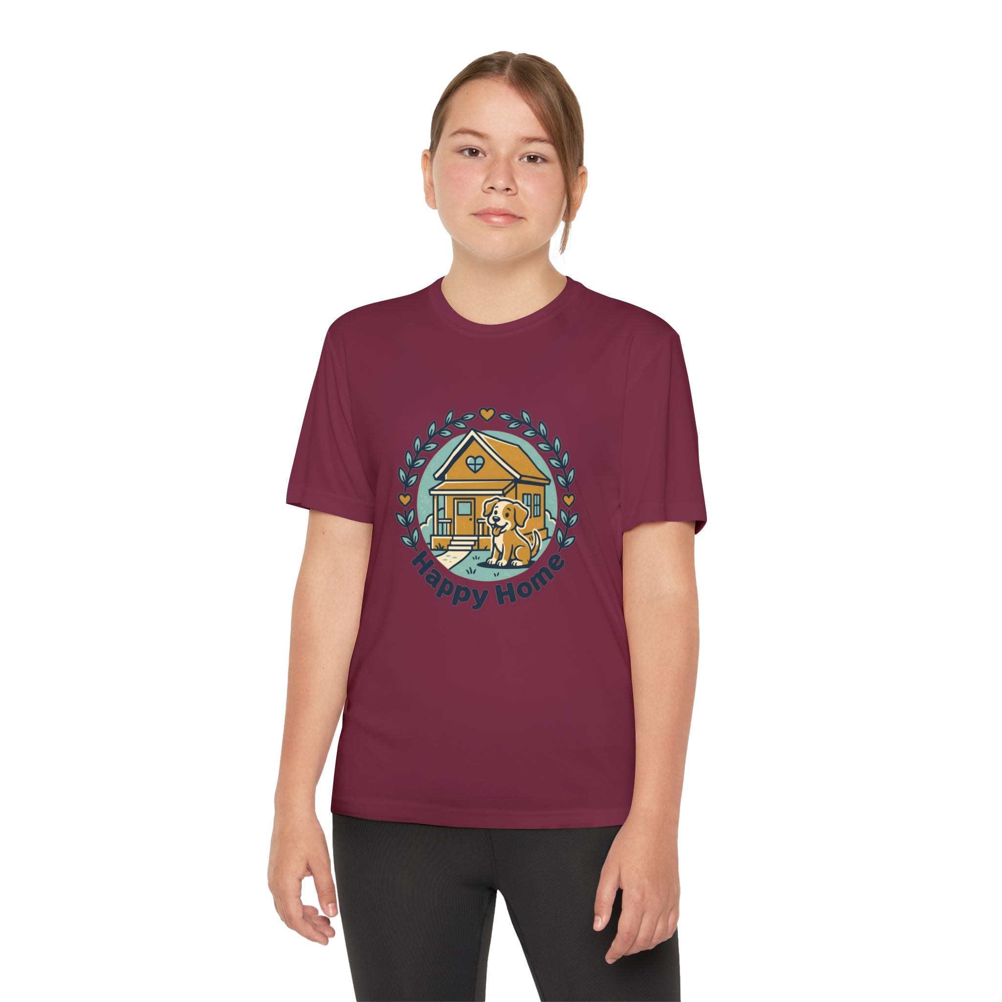 Rescue Squad Youth Tee — "Happy Home" Puppy Firefighter Kids Shirt