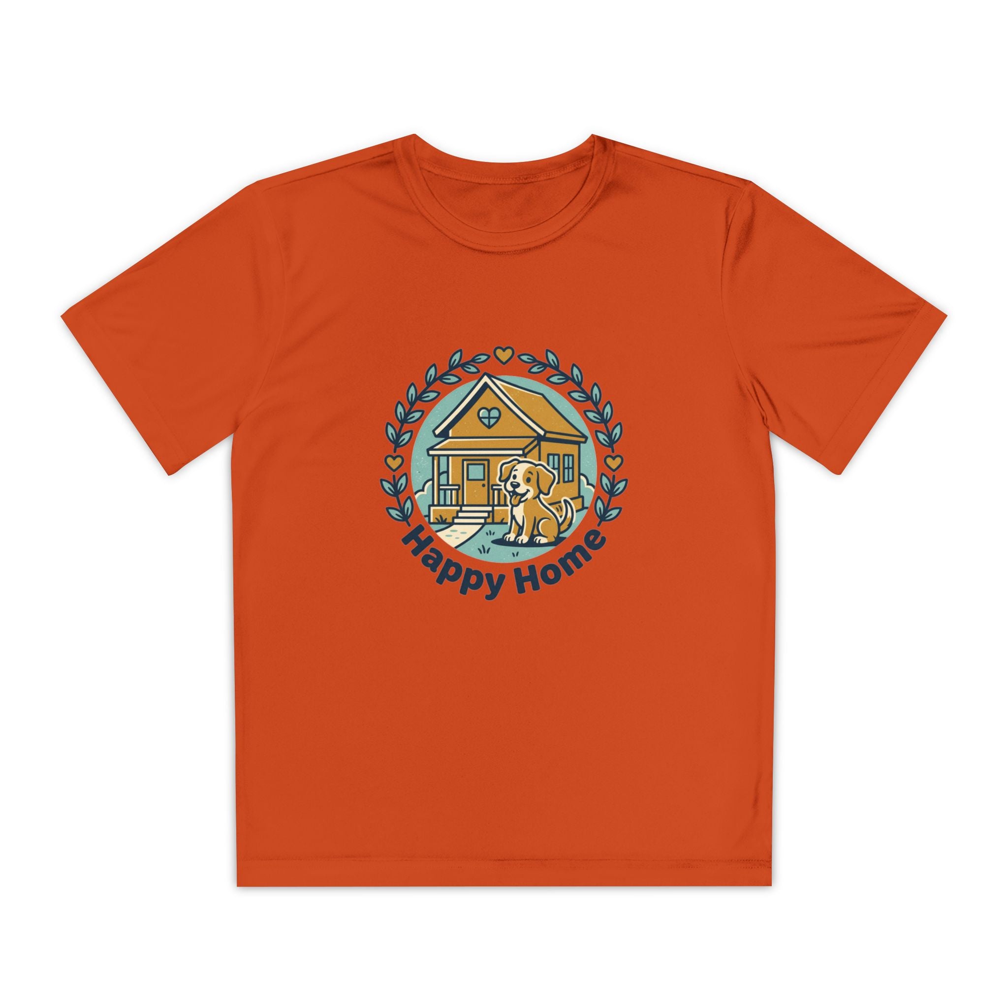 Rescue Squad Youth Tee — "Happy Home" Puppy Firefighter Kids Shirt