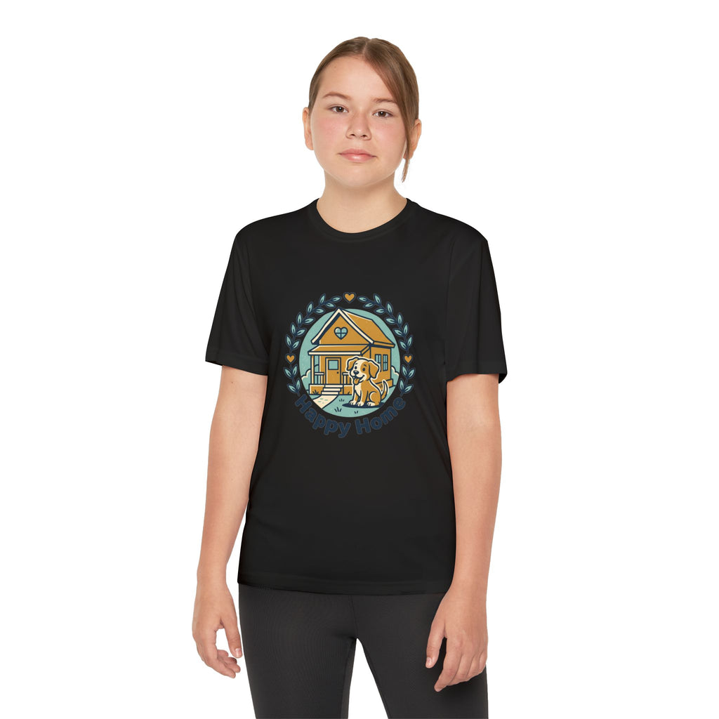 Rescue Squad Youth Tee — "Happy Home" Puppy Firefighter Kids Shirt