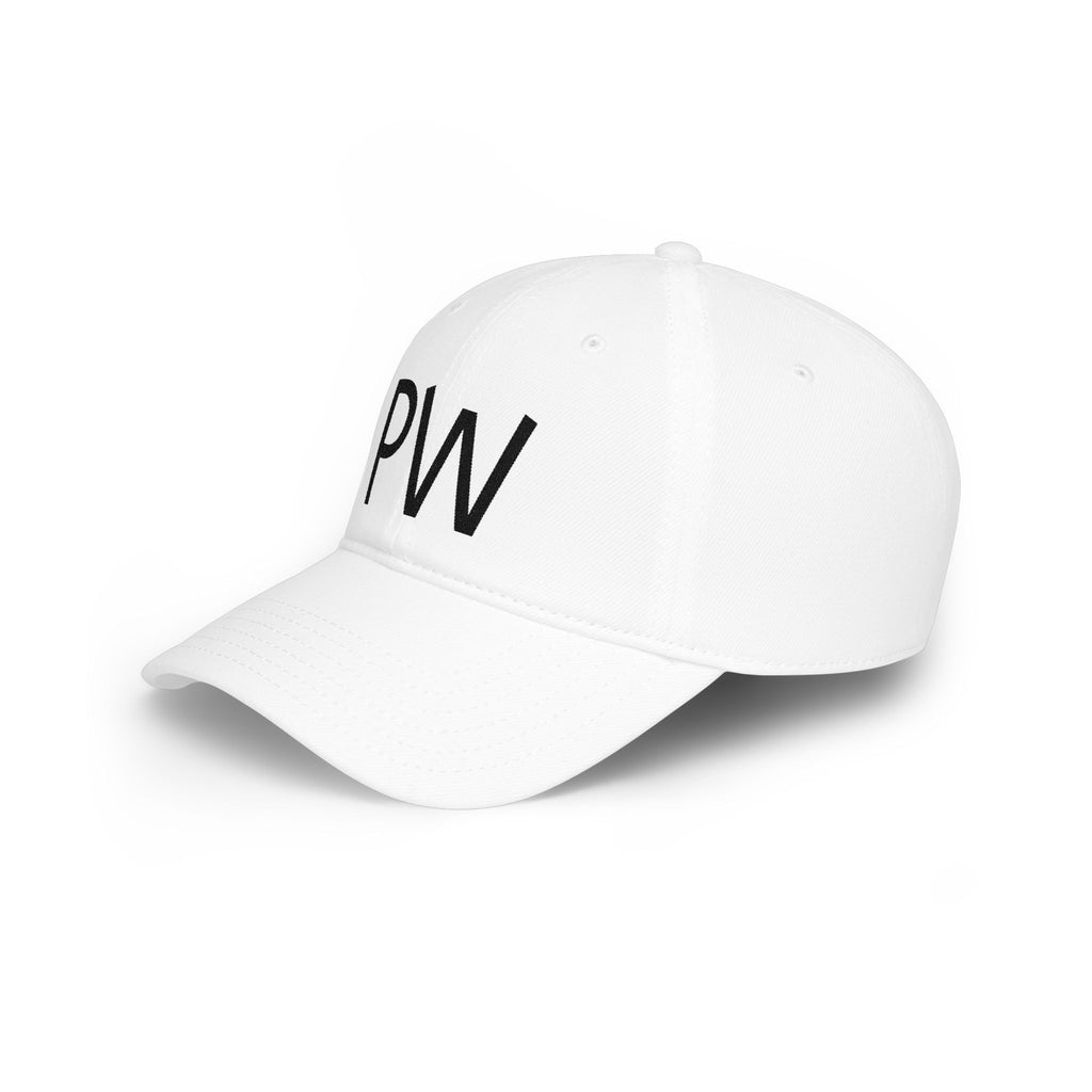 PW Embroidered Low Profile Baseball Cap — Minimal Initials Hat