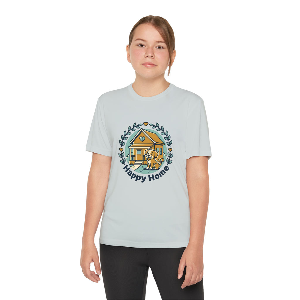 Rescue Squad Youth Tee — "Happy Home" Puppy Firefighter Kids Shirt