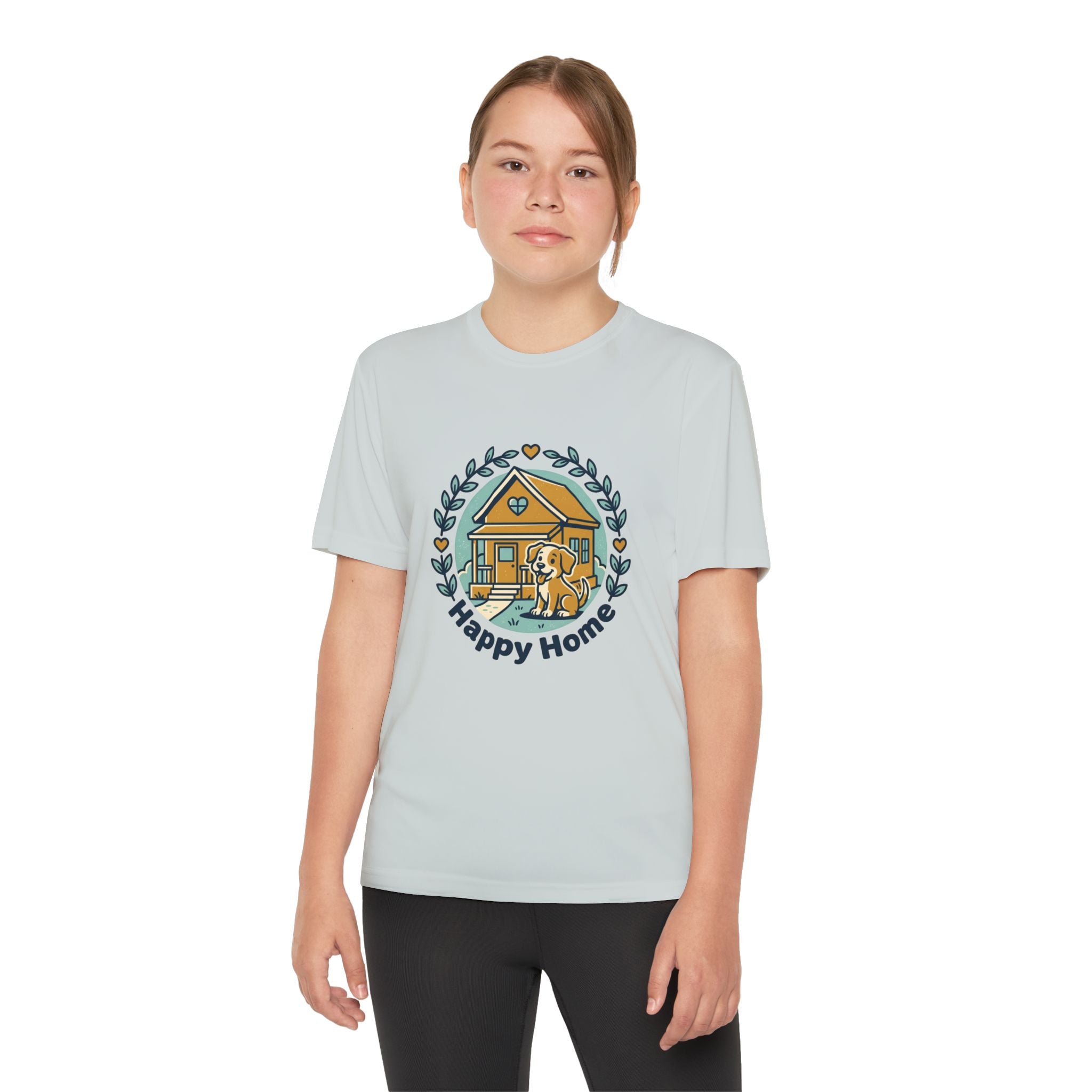 Rescue Squad Youth Tee — "Happy Home" Puppy Firefighter Kids Shirt
