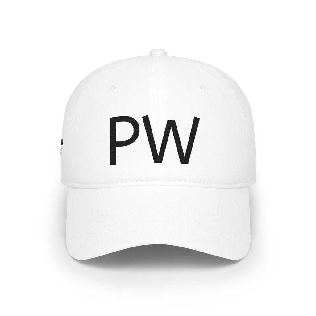 PW Embroidered Low Profile Baseball Cap — Minimal Initials Hat