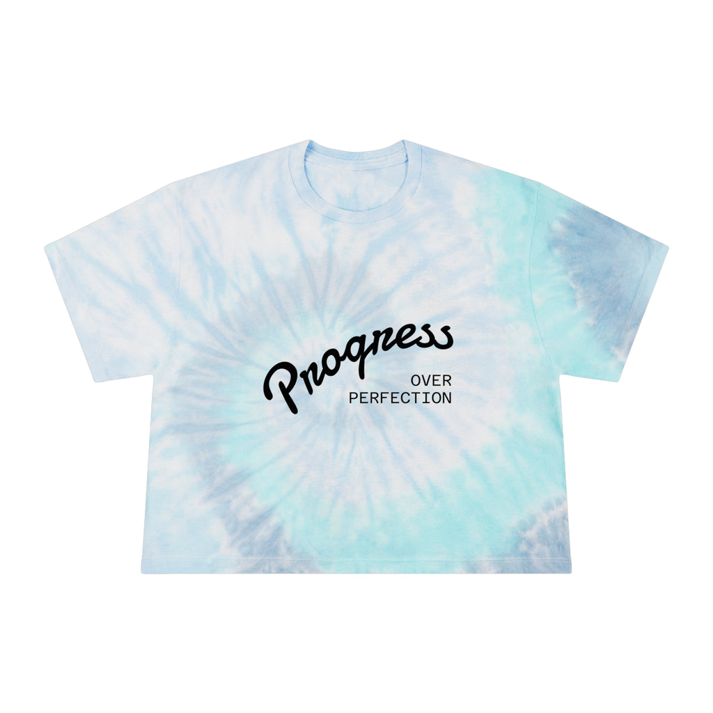 Tie-Dye Crop Tee — "Love Is Love" Retro Graphic (Progress Over Perfection)