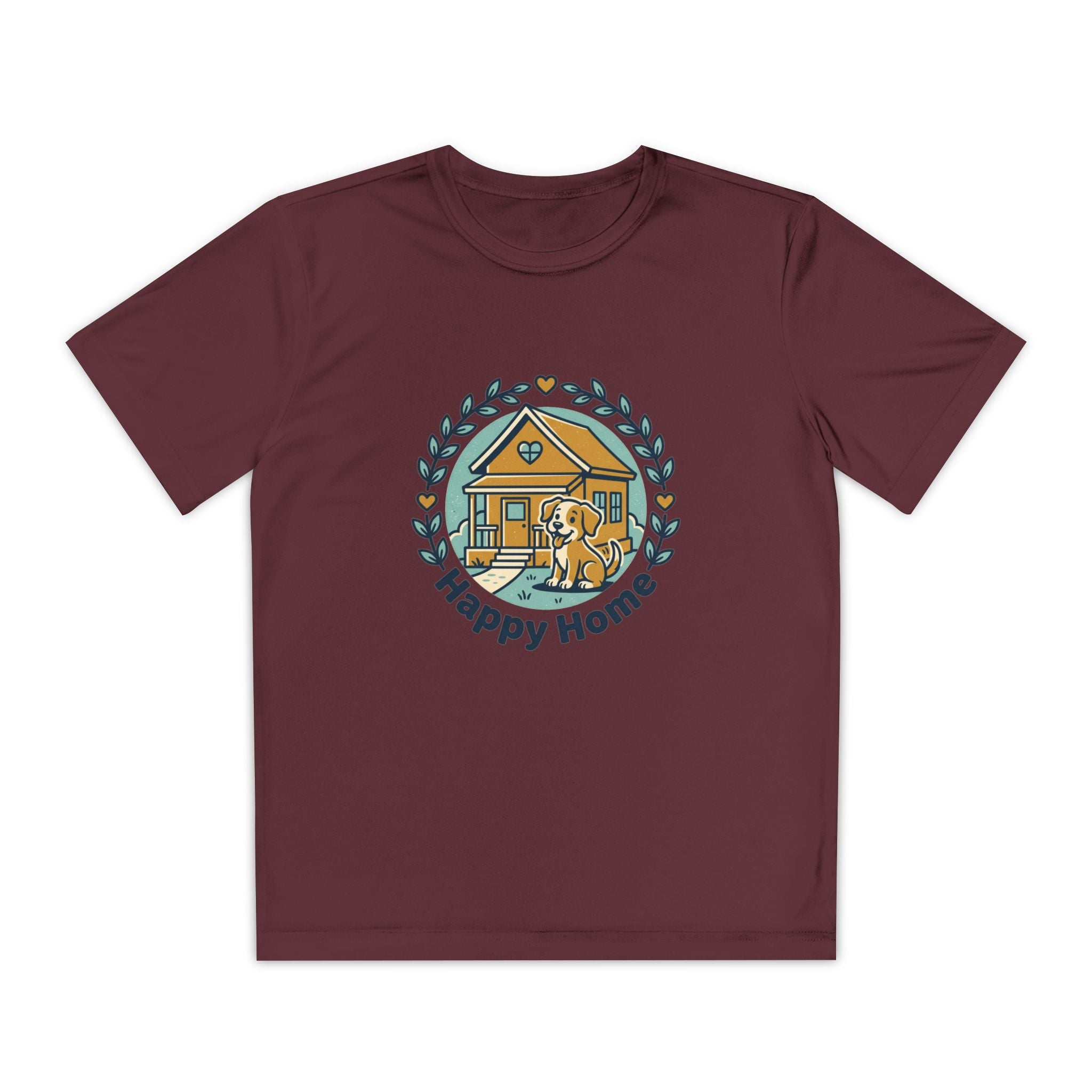 Rescue Squad Youth Tee — "Happy Home" Puppy Firefighter Kids Shirt
