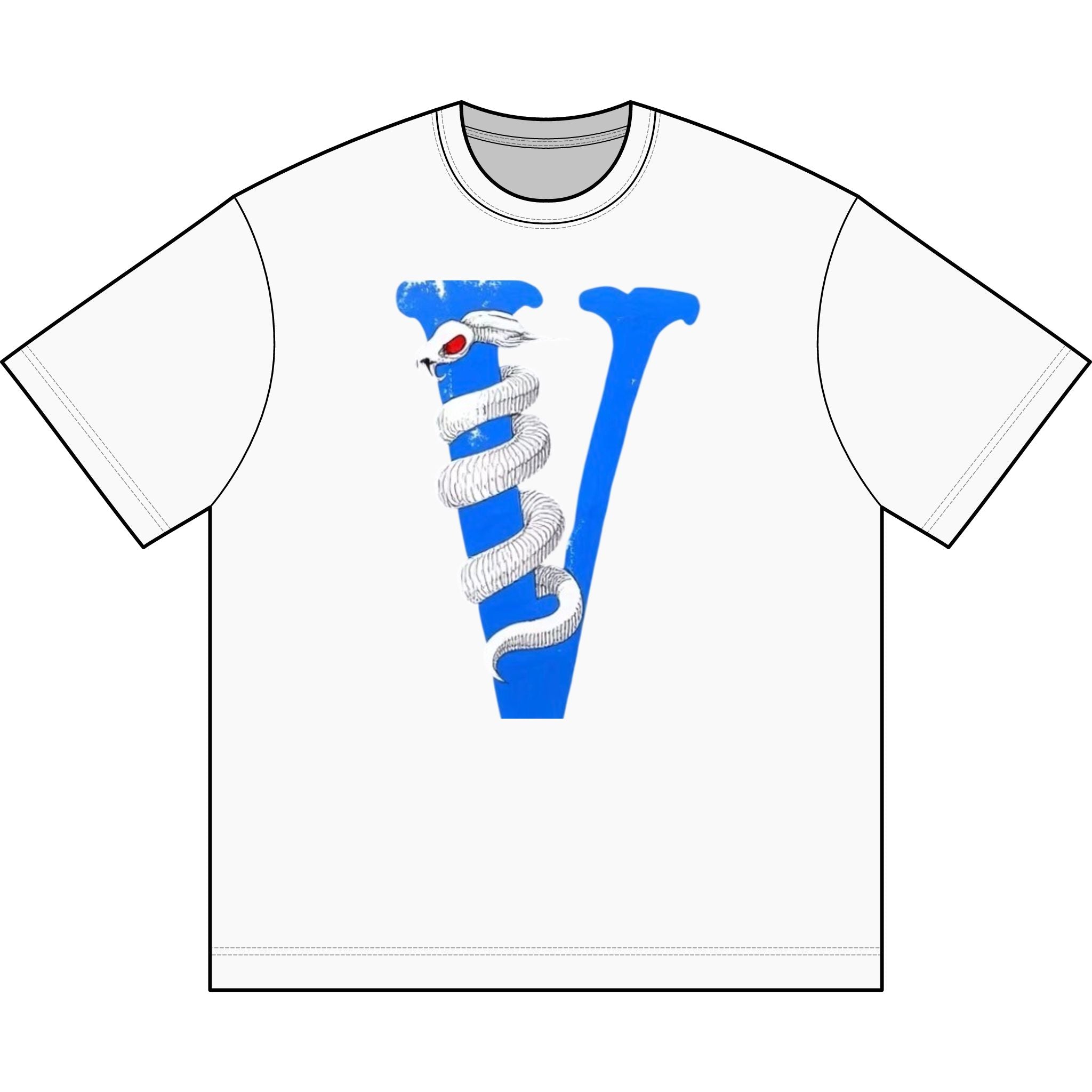 Snake-Wrapped Letter V Graphic Tee — Men's Boxy T-Shirt