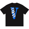 Snake-Wrapped Letter V Graphic Tee — Men's Boxy T-Shirt