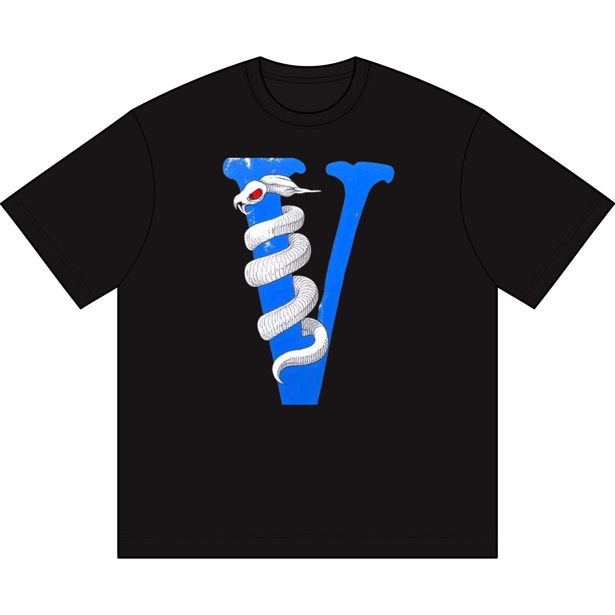 Snake-Wrapped Letter V Graphic Tee — Men's Boxy T-Shirt