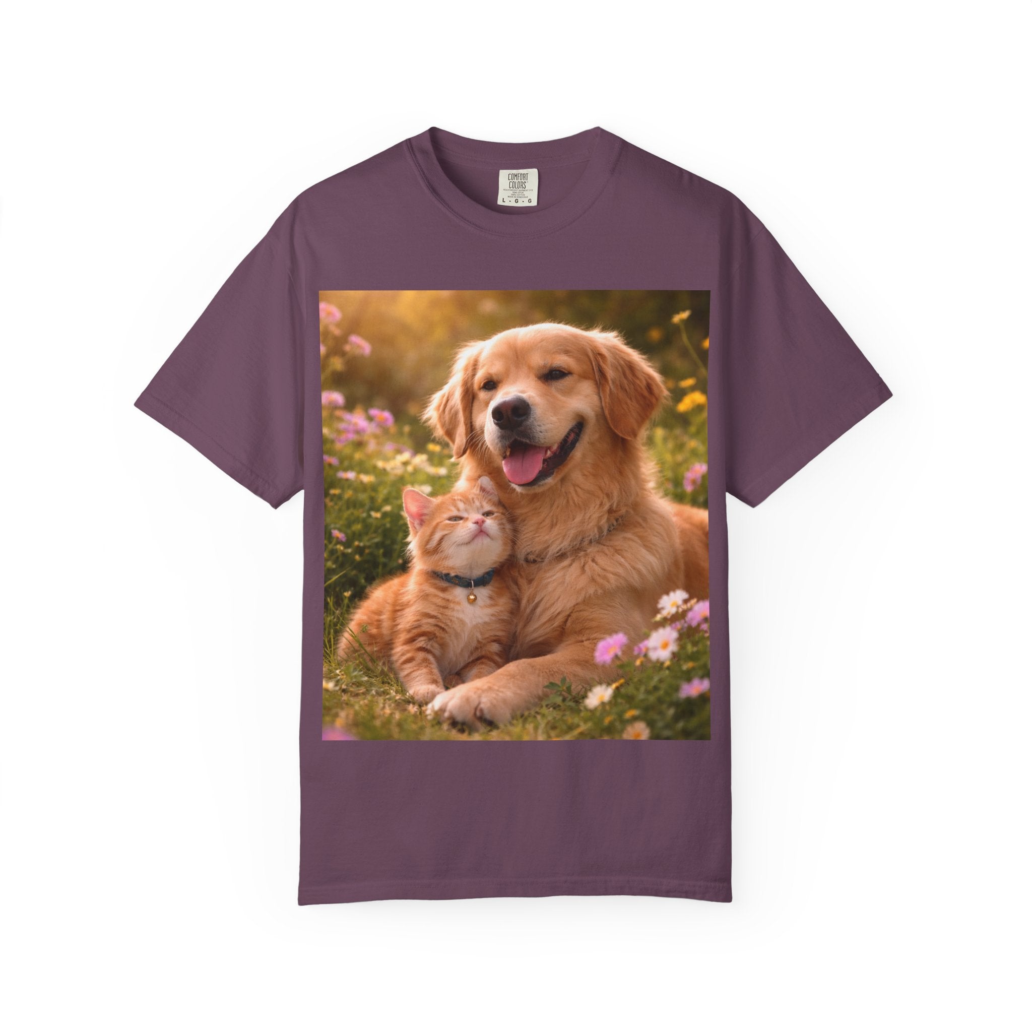Golden Retriever and Kitten Tee — Cute Dog & Cat Friendship T-Shirt