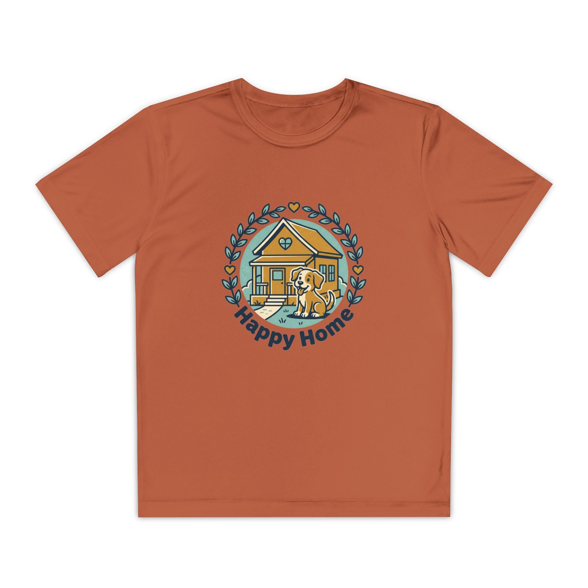 Rescue Squad Youth Tee — "Happy Home" Puppy Firefighter Kids Shirt