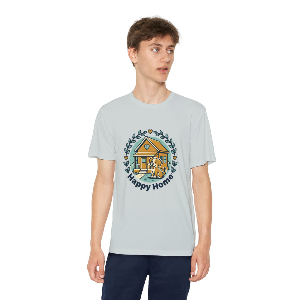 Rescue Squad Youth Tee — "Happy Home" Puppy Firefighter Kids Shirt