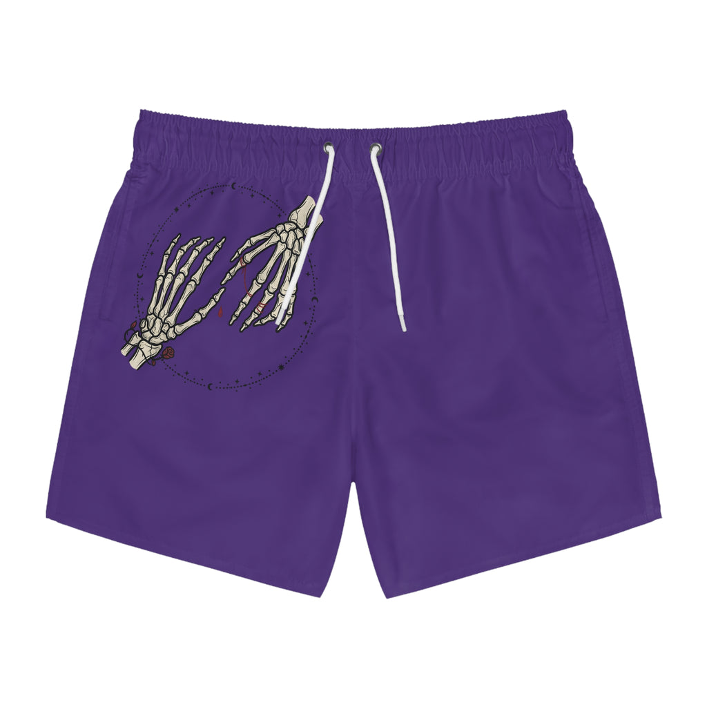 Skeleton Hands Purple Swim Trunks – Gothic Beachwear