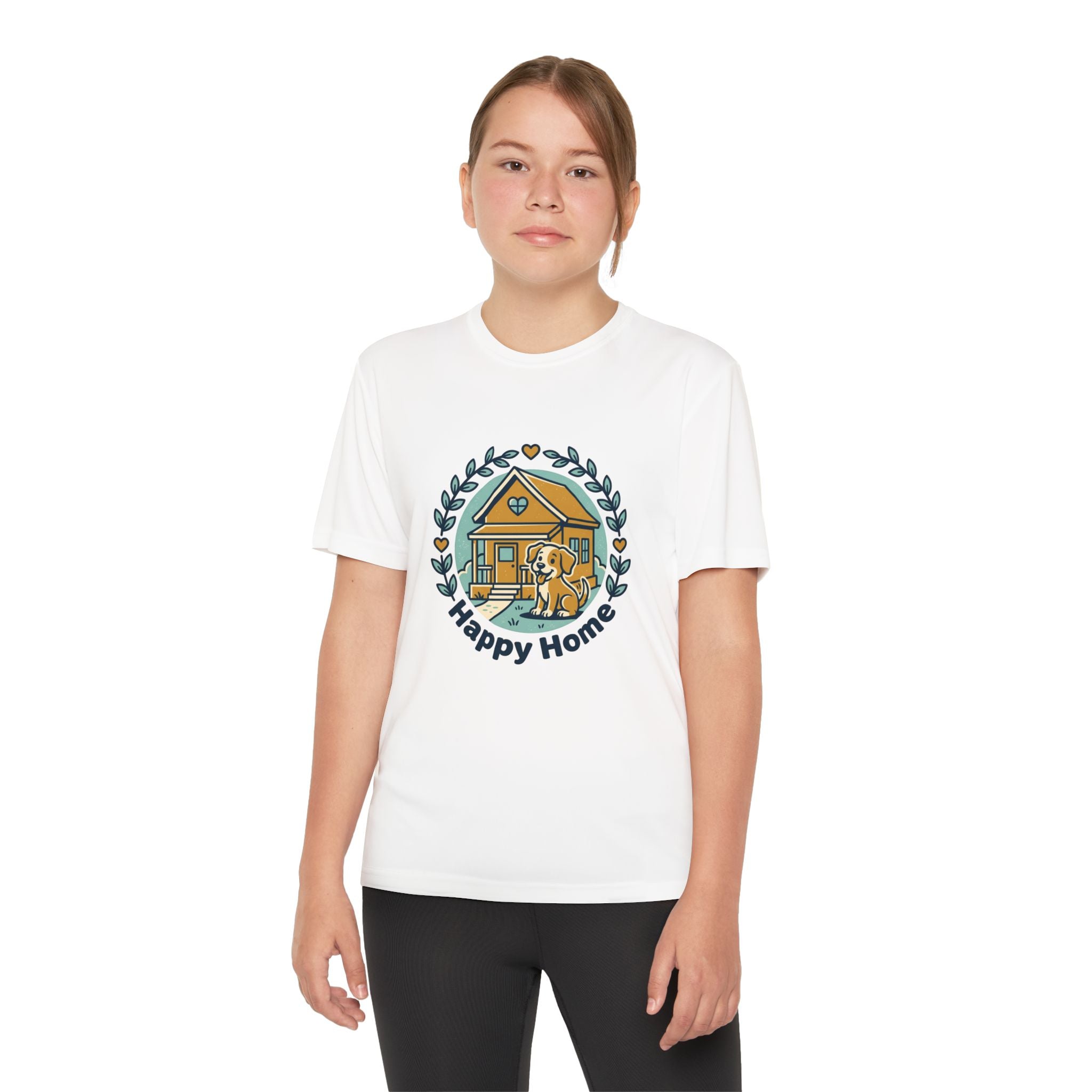 Rescue Squad Youth Tee — "Happy Home" Puppy Firefighter Kids Shirt
