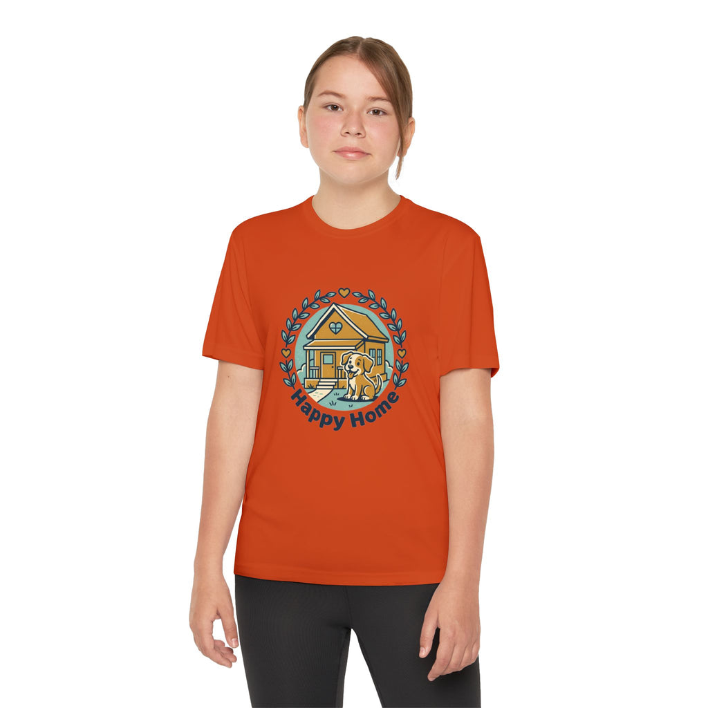 Rescue Squad Youth Tee — "Happy Home" Puppy Firefighter Kids Shirt