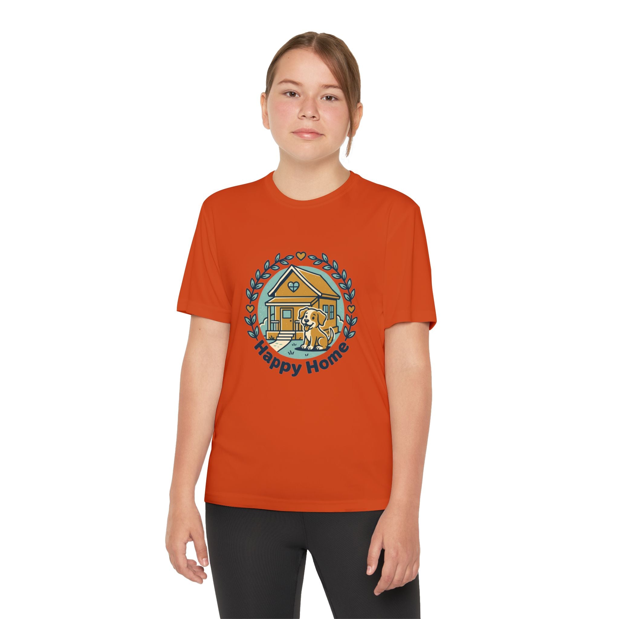 Rescue Squad Youth Tee — "Happy Home" Puppy Firefighter Kids Shirt
