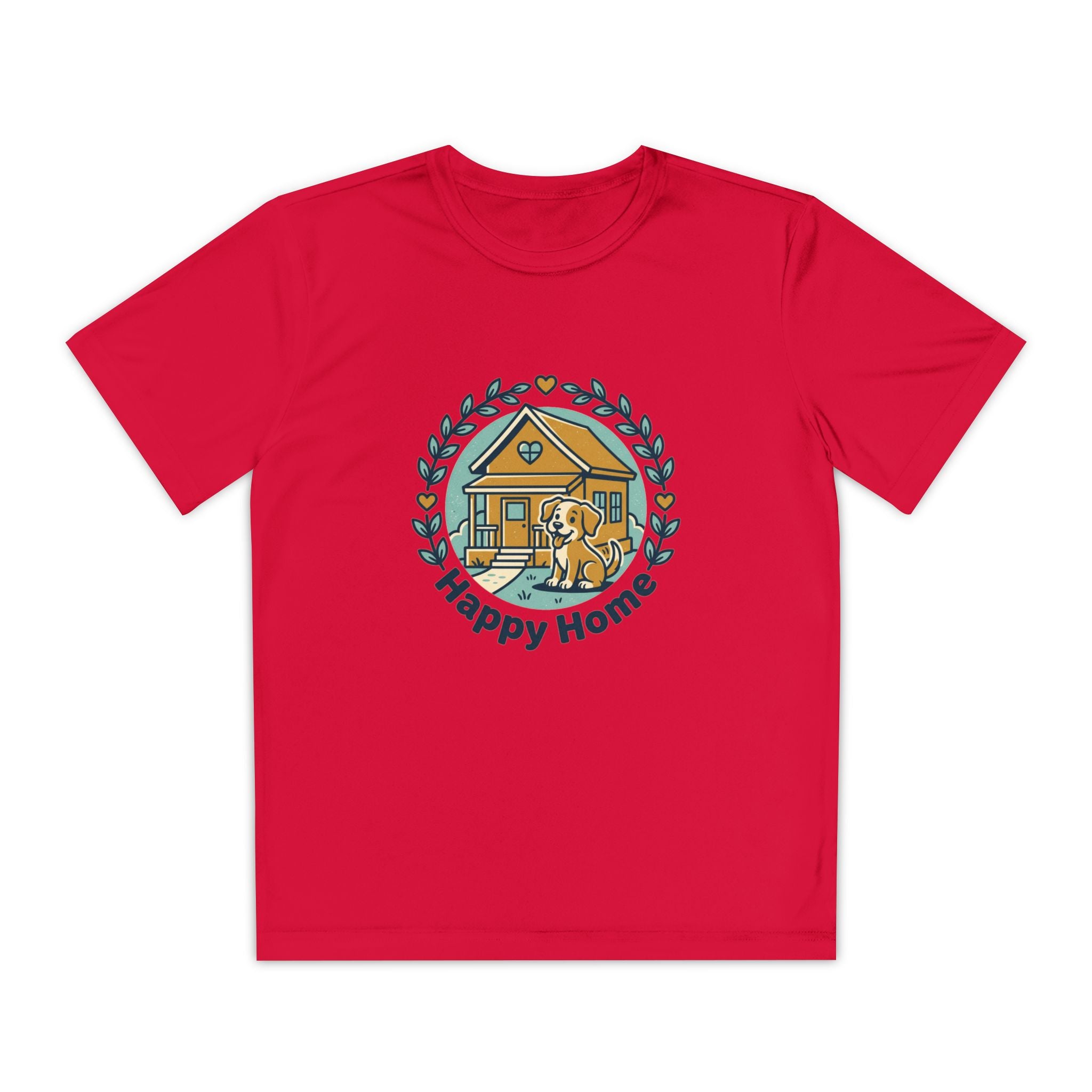 Rescue Squad Youth Tee — "Happy Home" Puppy Firefighter Kids Shirt