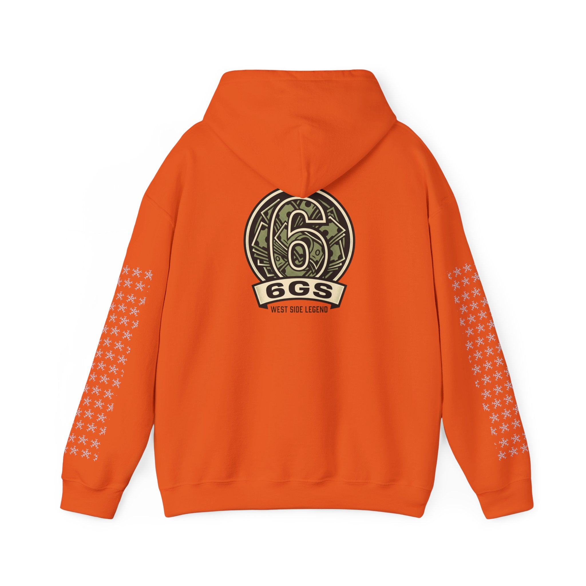 6GS Emblem hoodie-white pullover with military- Green coin logo