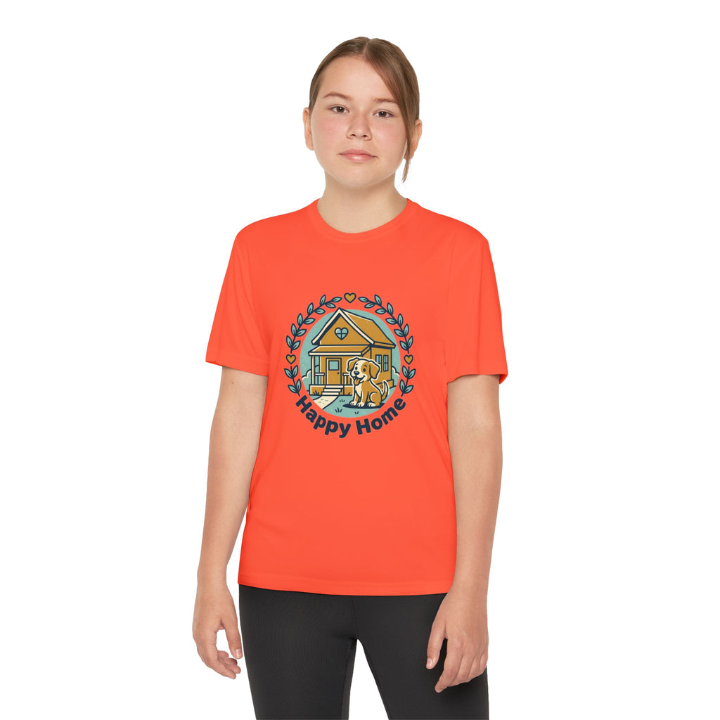 Rescue Squad Youth Tee — "Happy Home" Puppy Firefighter Kids Shirt