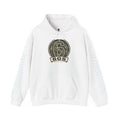 6GS Emblem hoodie-white pullover with military- Green coin logo