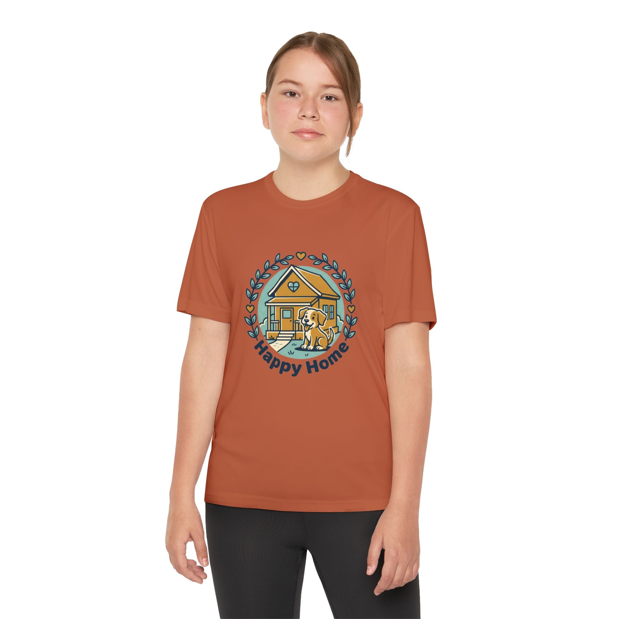 Rescue Squad Youth Tee — "Happy Home" Puppy Firefighter Kids Shirt