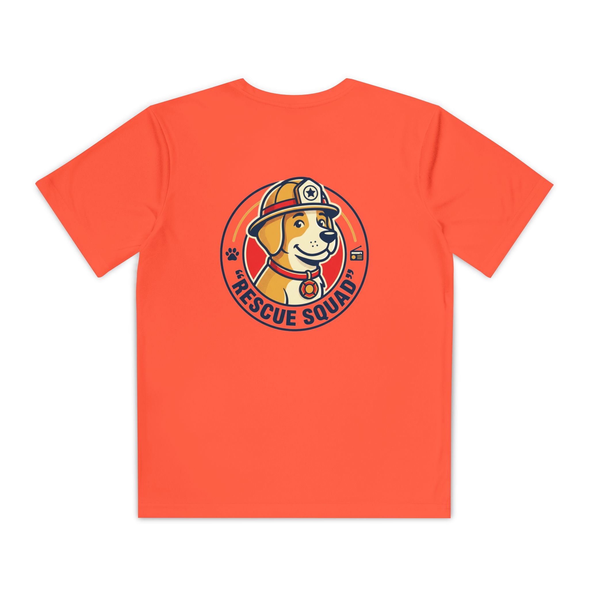 Rescue Squad Youth Tee — "Happy Home" Puppy Firefighter Kids Shirt