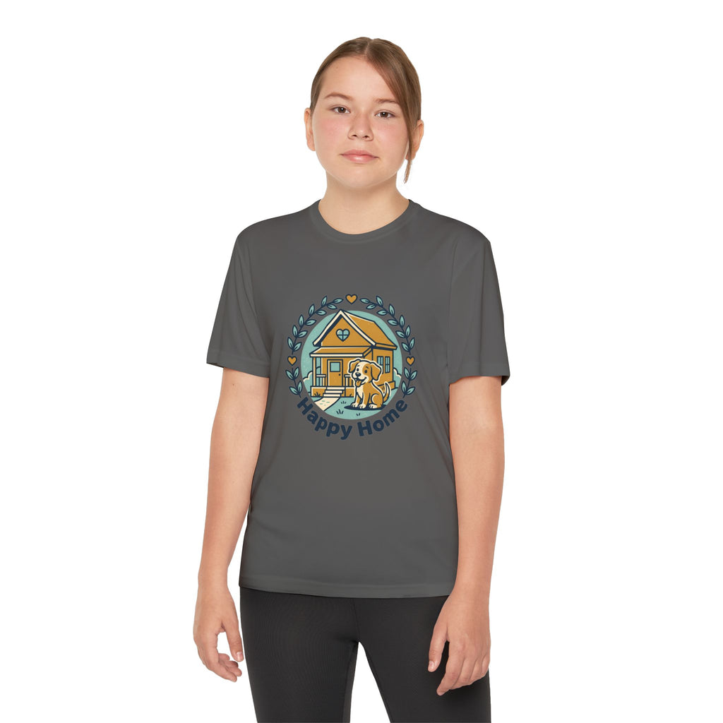 Rescue Squad Youth Tee — "Happy Home" Puppy Firefighter Kids Shirt