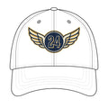 Winged Number 24 Baseball Cap — Embroidered Team Logo Hat