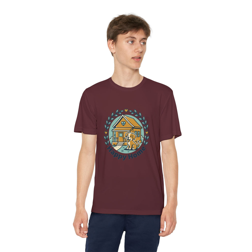 Rescue Squad Youth Tee — "Happy Home" Puppy Firefighter Kids Shirt