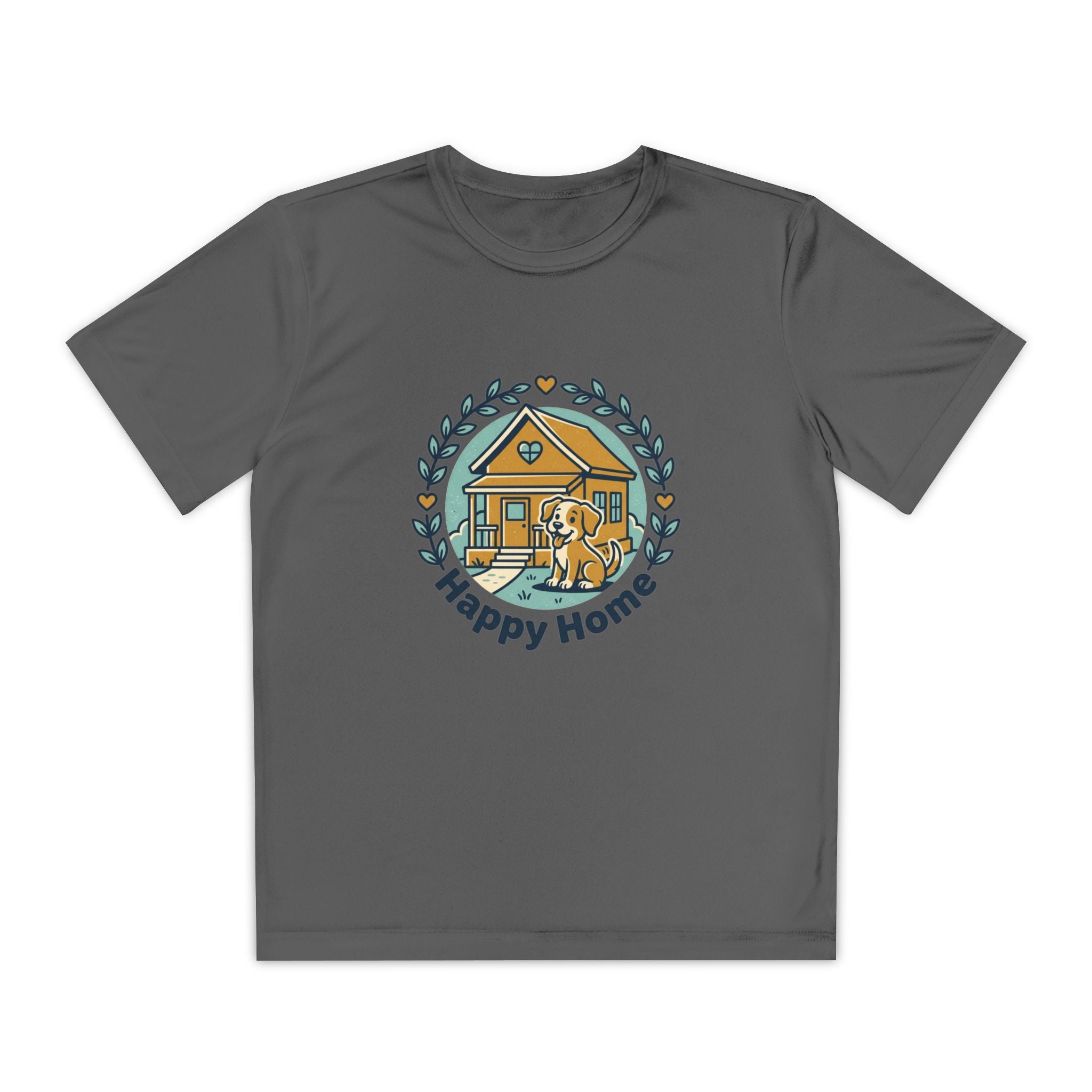Rescue Squad Youth Tee — "Happy Home" Puppy Firefighter Kids Shirt