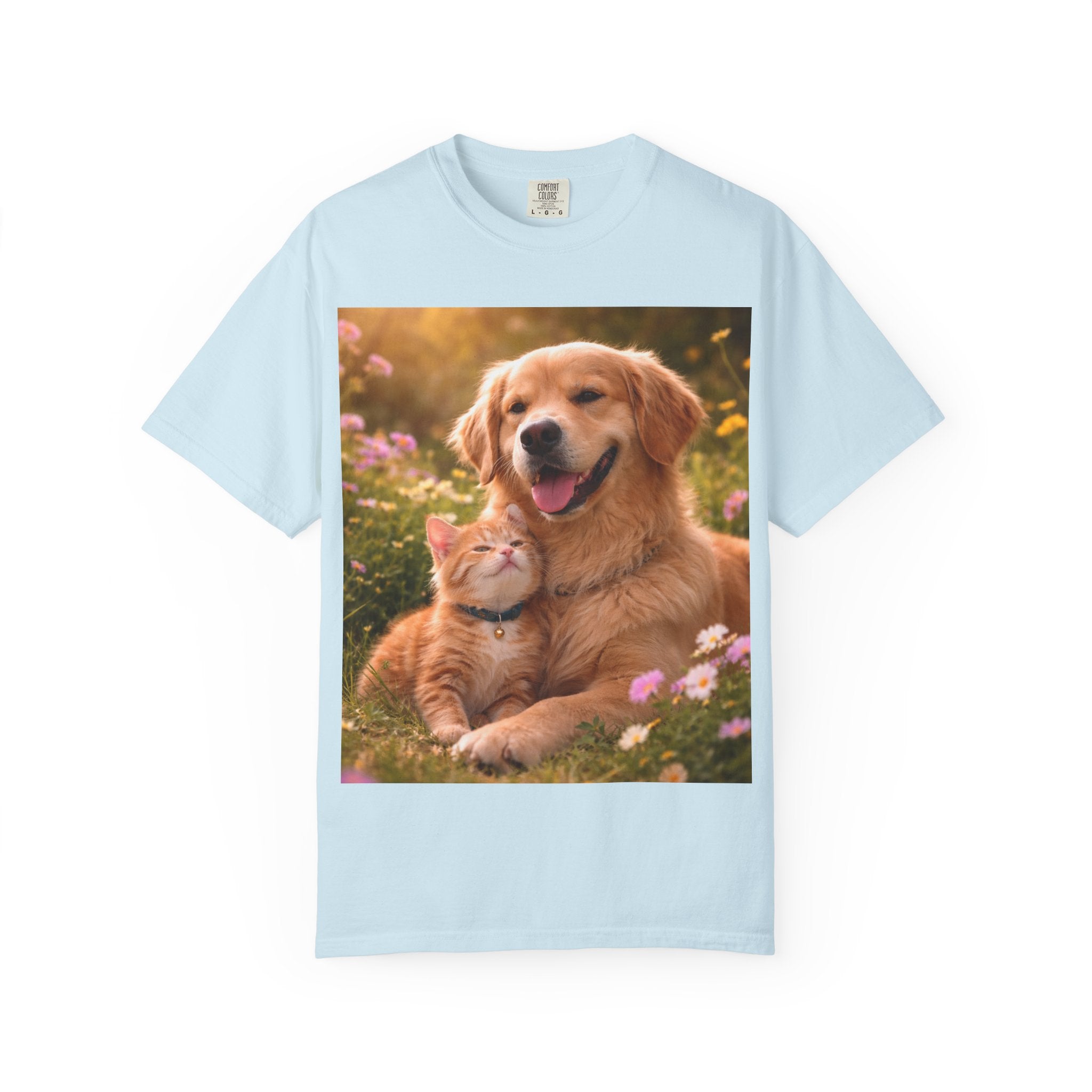 Golden Retriever and Kitten Tee — Cute Dog & Cat Friendship T-Shirt