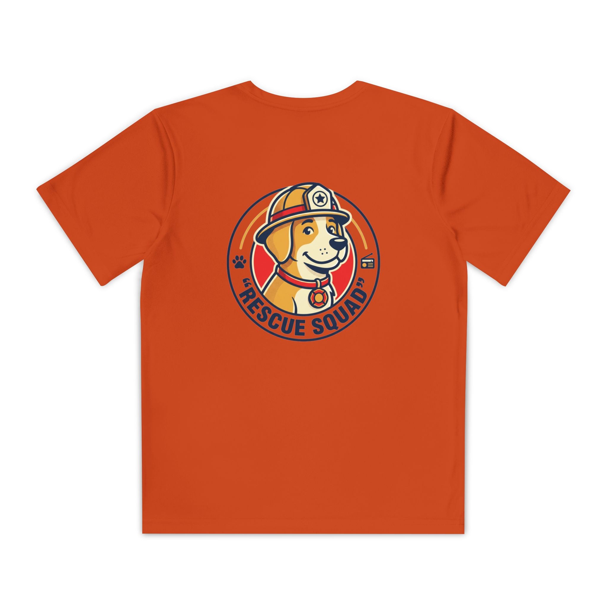 Rescue Squad Youth Tee — "Happy Home" Puppy Firefighter Kids Shirt