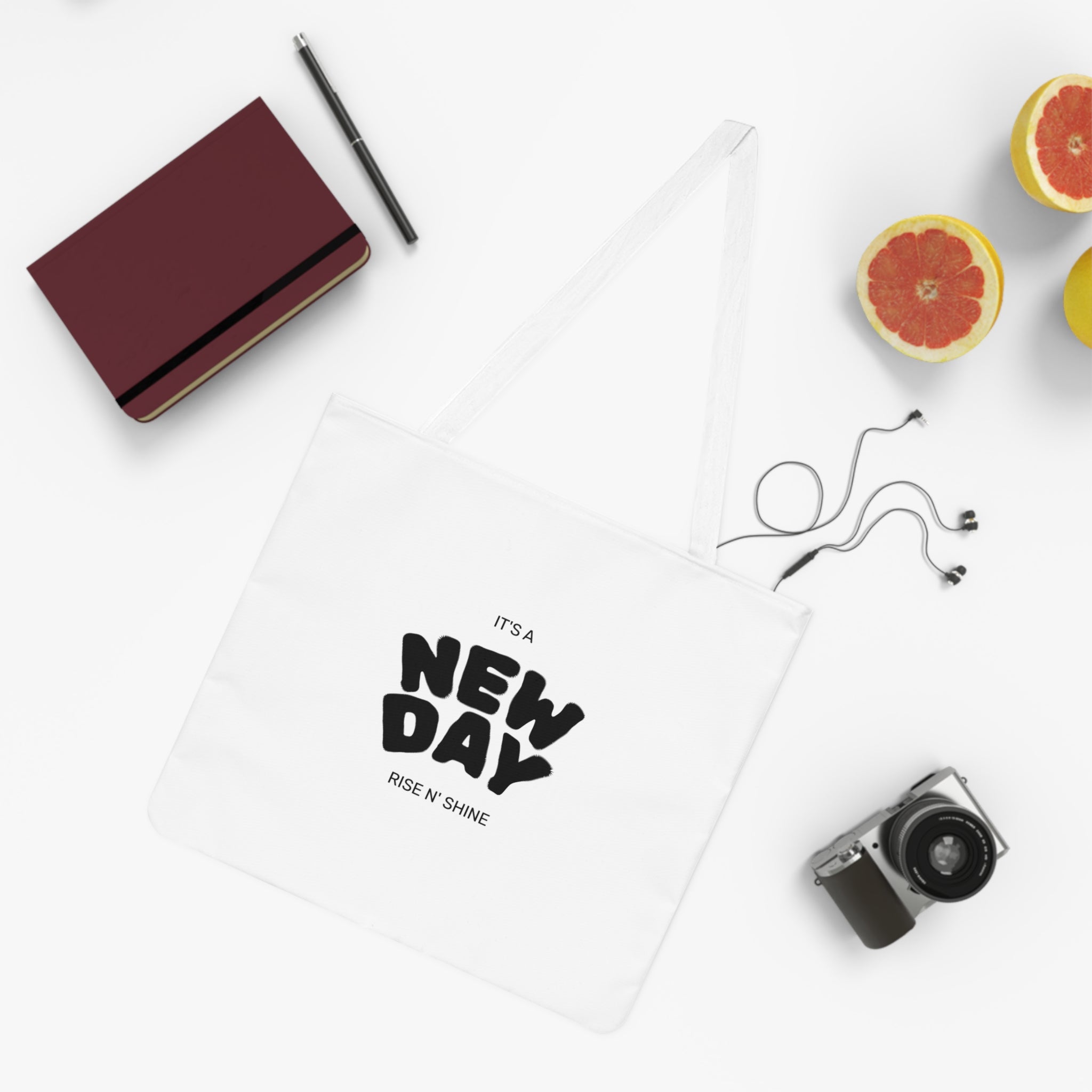New Day Tote Bag – "It's a New Day / Rise N' Shine" Inspirational Shoulder Tote