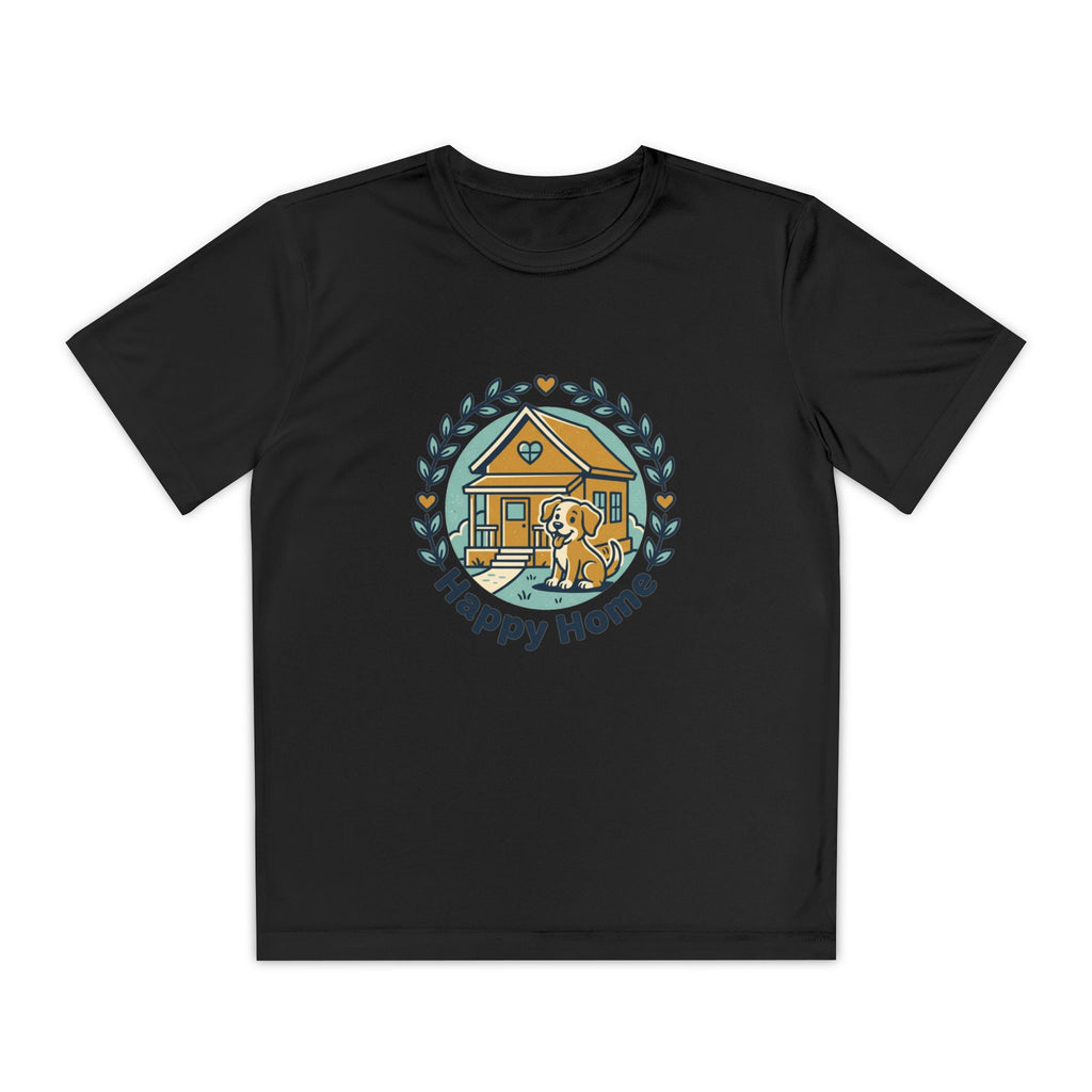 Rescue Squad Youth Tee — "Happy Home" Puppy Firefighter Kids Shirt