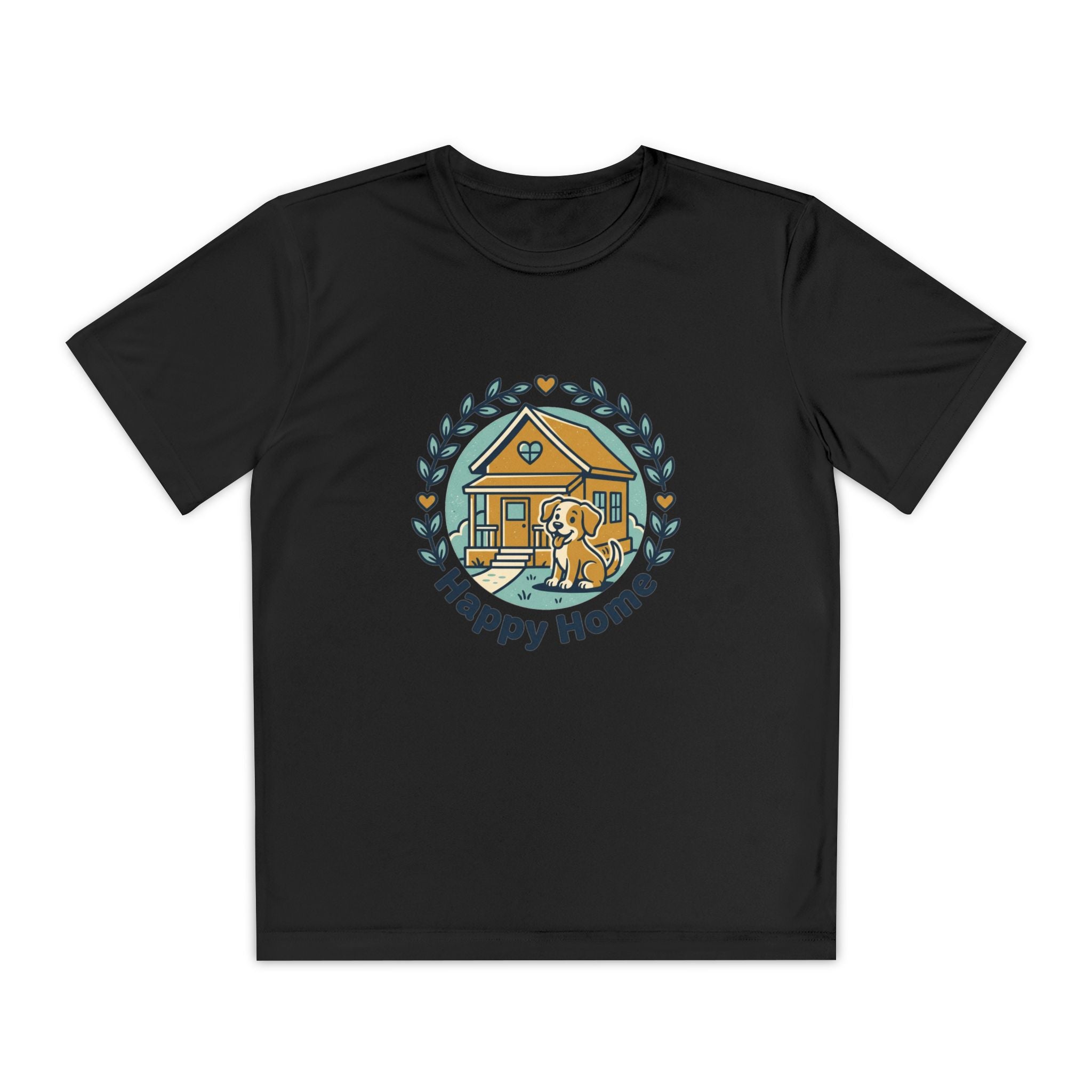 Rescue Squad Youth Tee — "Happy Home" Puppy Firefighter Kids Shirt