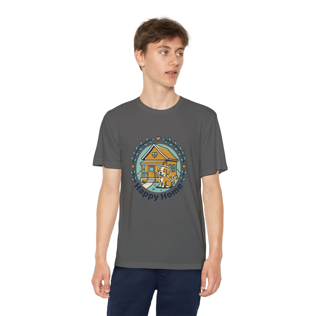 Rescue Squad Youth Tee — "Happy Home" Puppy Firefighter Kids Shirt