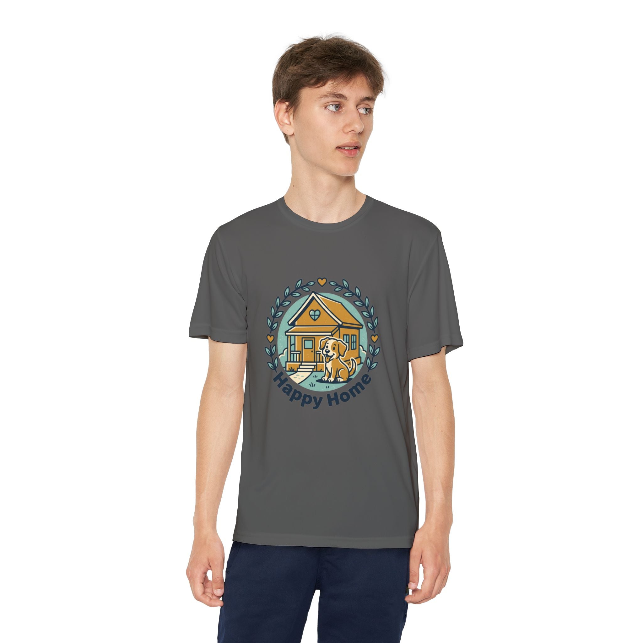 Rescue Squad Youth Tee — "Happy Home" Puppy Firefighter Kids Shirt