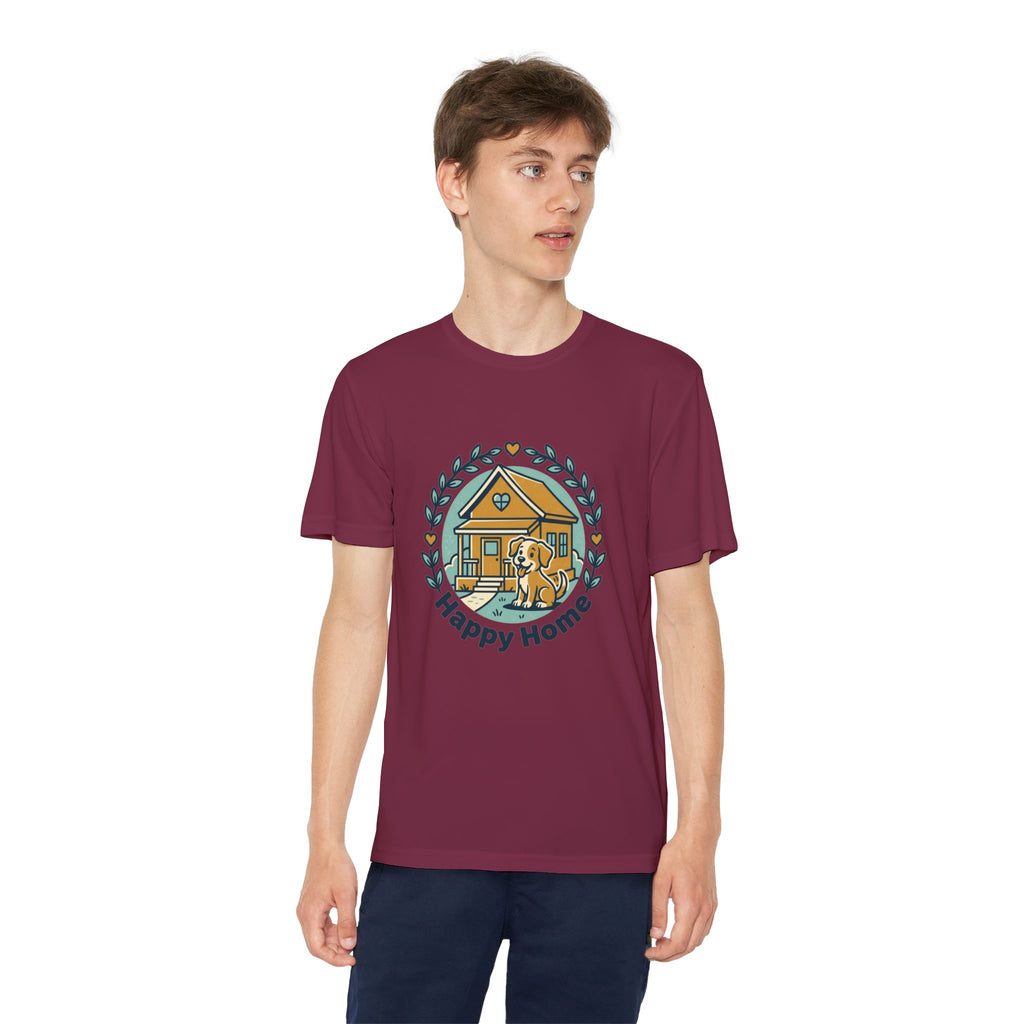 Rescue Squad Youth Tee — "Happy Home" Puppy Firefighter Kids Shirt