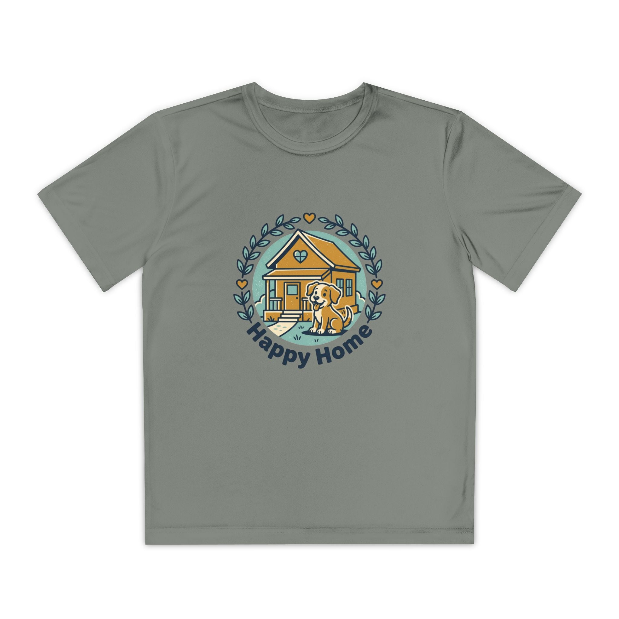 Rescue Squad Youth Tee — "Happy Home" Puppy Firefighter Kids Shirt