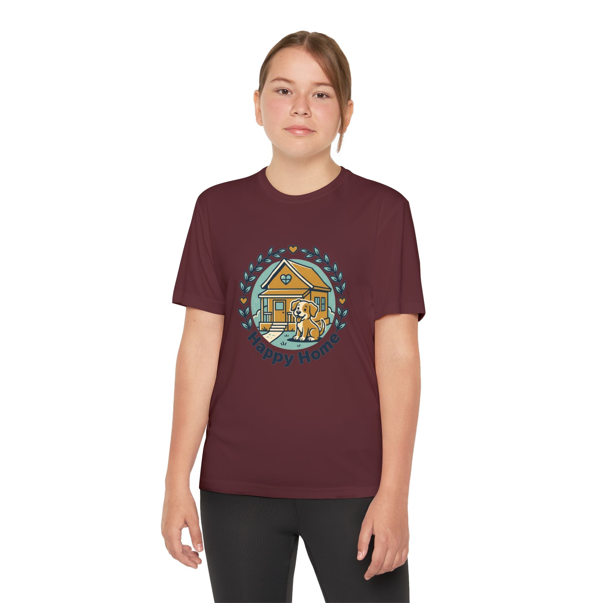 Rescue Squad Youth Tee — "Happy Home" Puppy Firefighter Kids Shirt
