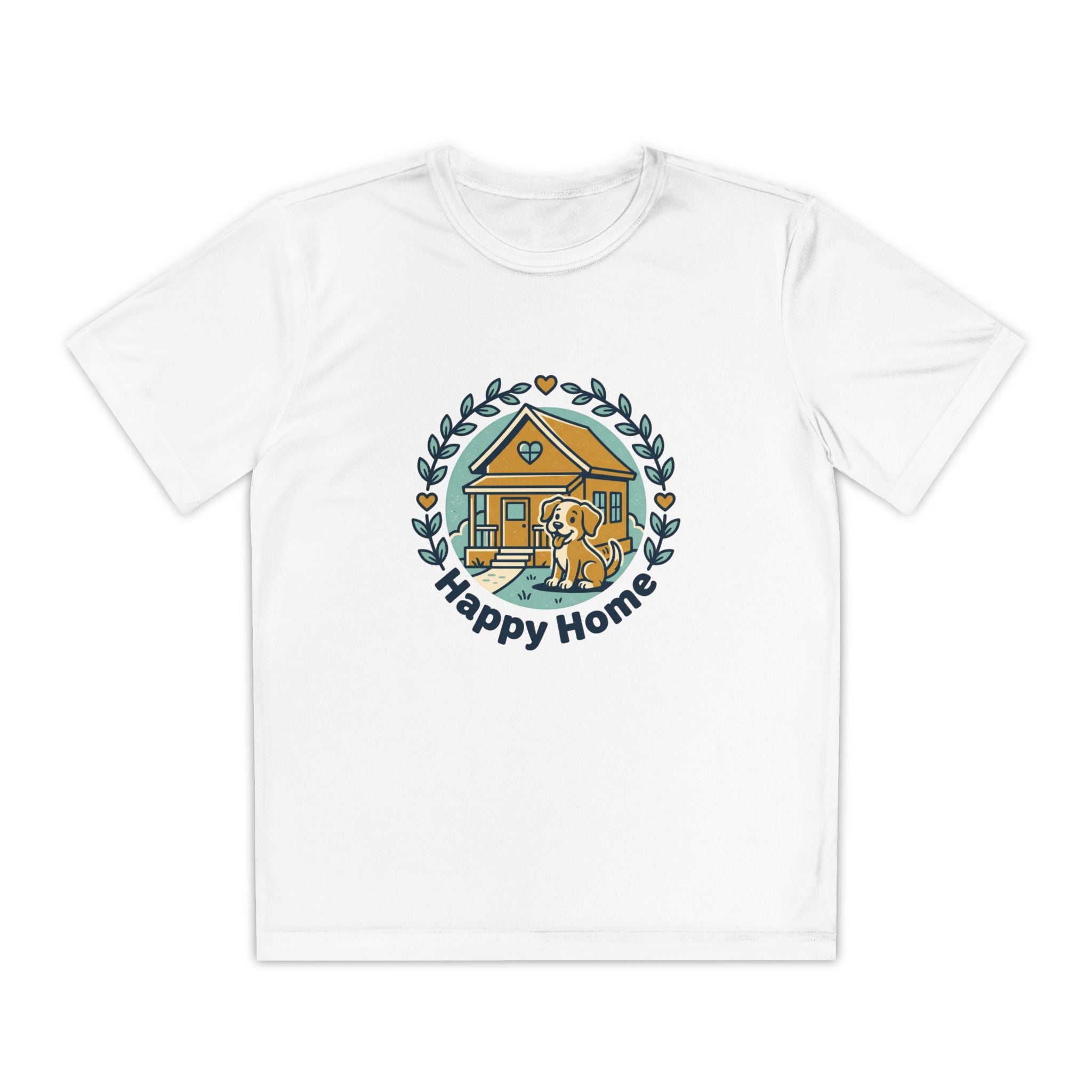 Rescue Squad Youth Tee — "Happy Home" Puppy Firefighter Kids Shirt