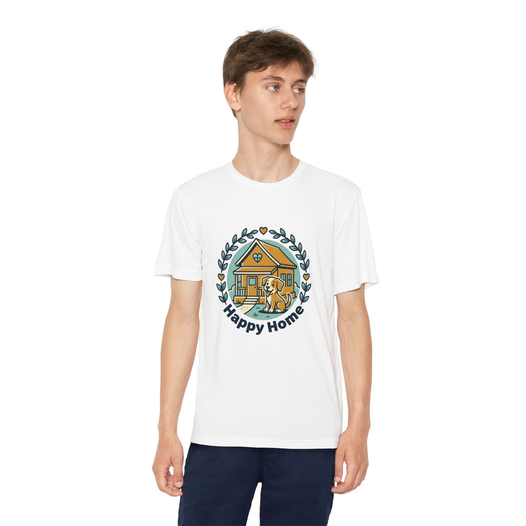 Rescue Squad Youth Tee — "Happy Home" Puppy Firefighter Kids Shirt